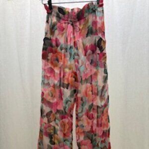 Gibson Latimar Floral Cover Up Pants, Size XS